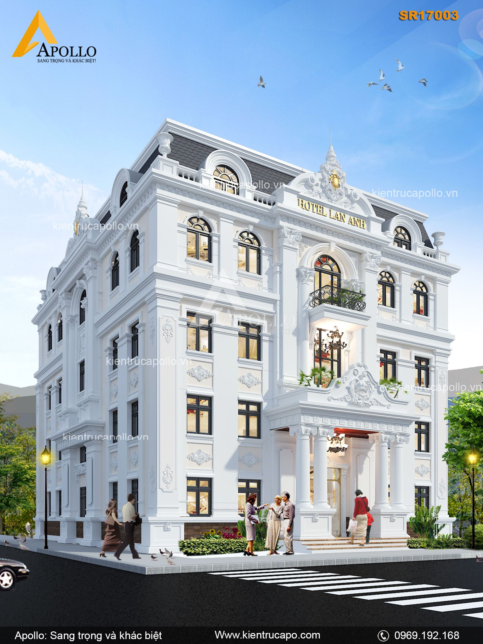 Mẫu thiết kế khách sạn kiểu Pháp